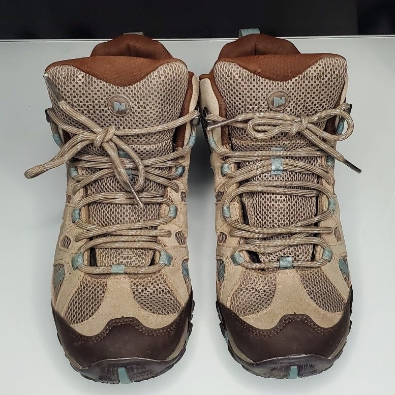 Merrell Brown And Tan Athletic Shoes With Ankle Support